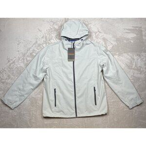 Hawke & Co Mens Light Gray Hooded Jacket L Performance Polyester Outerwear